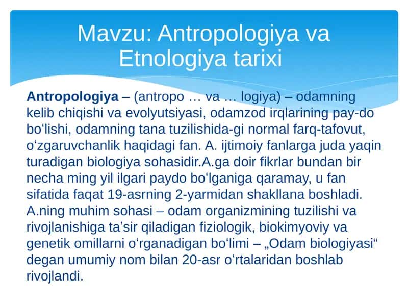 Antropologiya va etanologiya