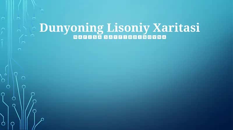Dunyoning Lisoniy Xaritasi