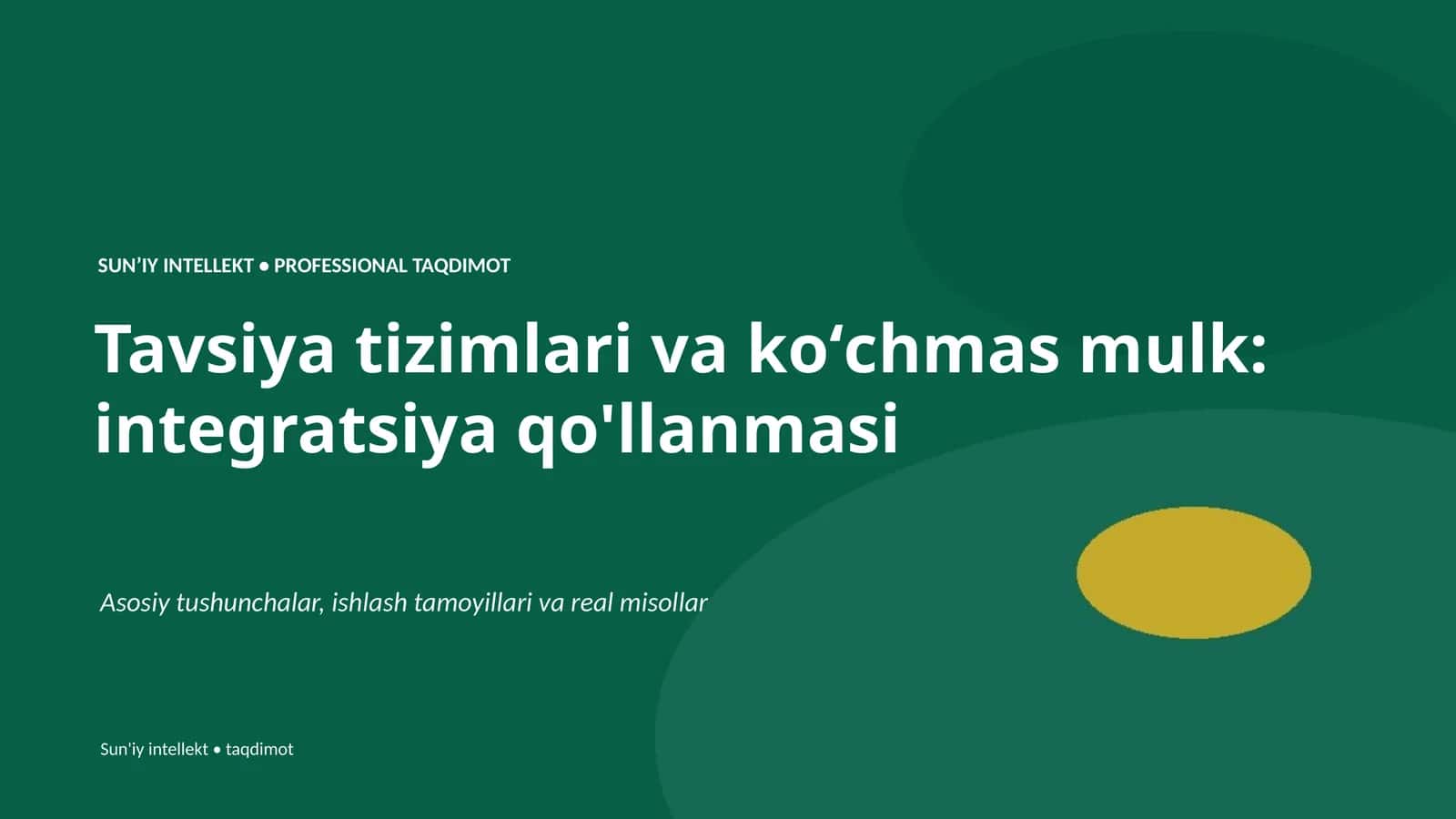 SUNʼIY INTELLEKT • PROFESSIONAL TAQDIMOT