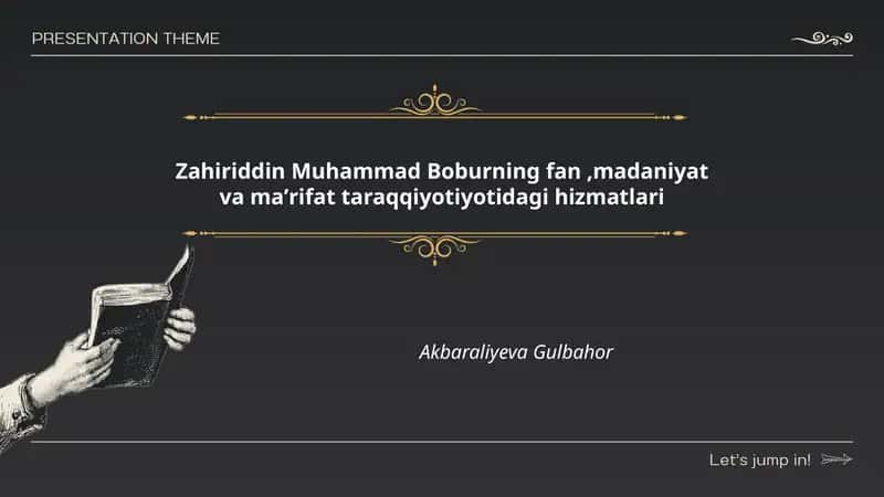 Zahiriddin Muhammad Boburning fan,madaniyat va maʼrifat taraqqiyotiyotidagi hizmatlari