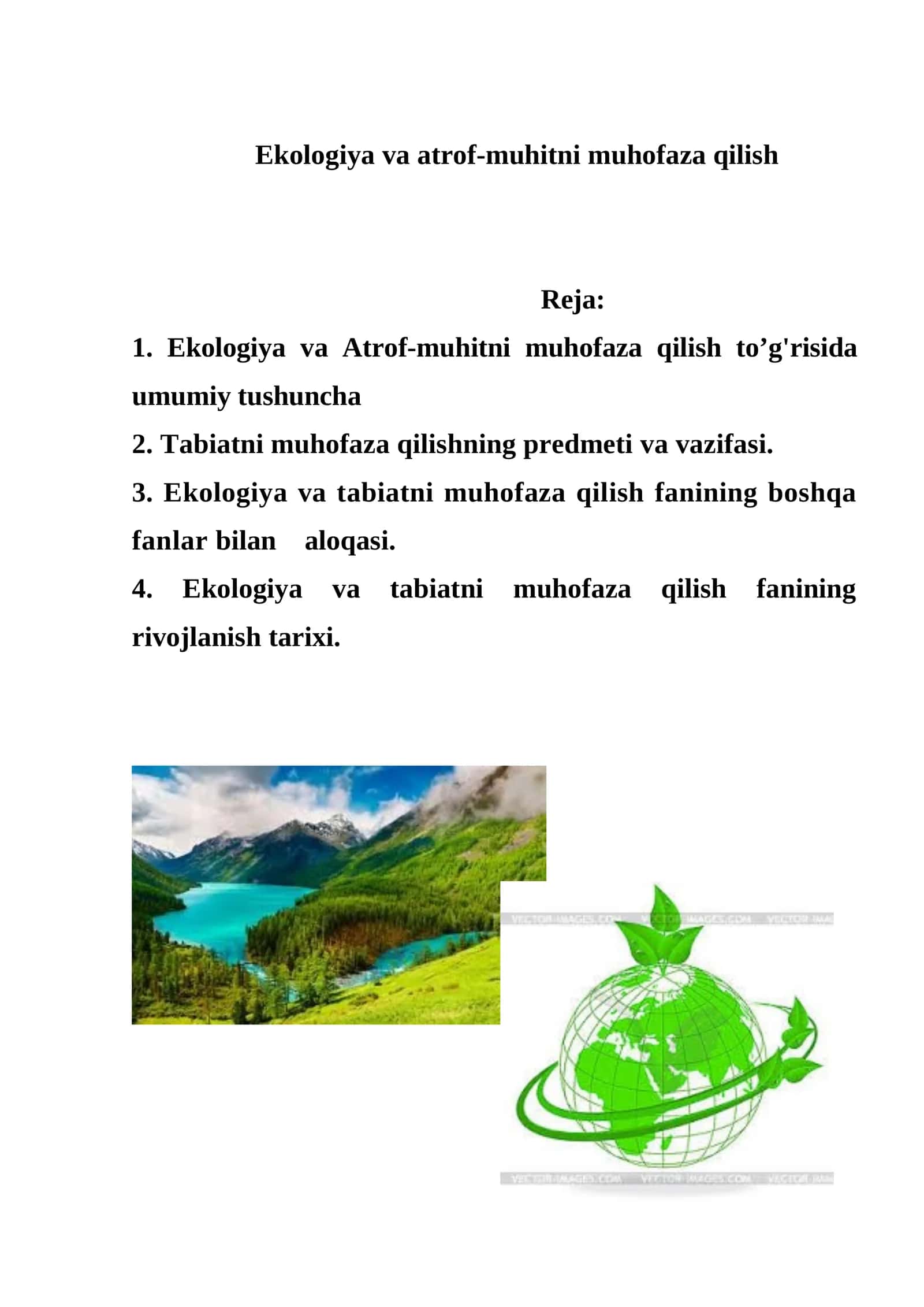 Ekologiya va atrof-muhitni muhofaza qilish