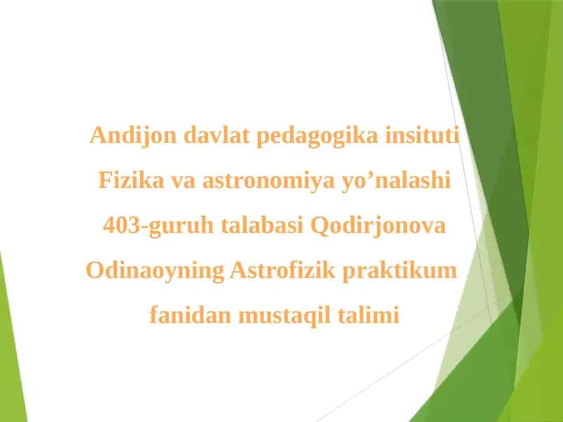 Olam haqida ma’lumotlar