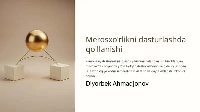 Merosxo'rlikni dasturlashda qo'llanishi