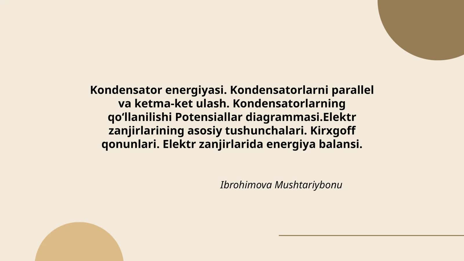 Kondensator energiyasi