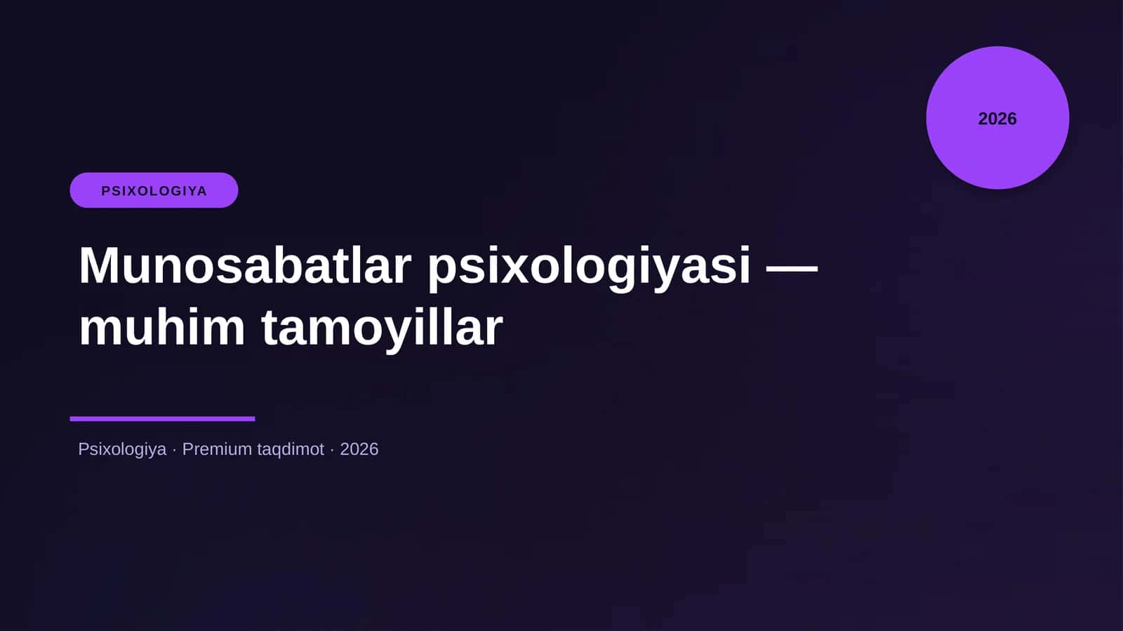 Munosabatlar psixologiyasi — muhim tamoyillar