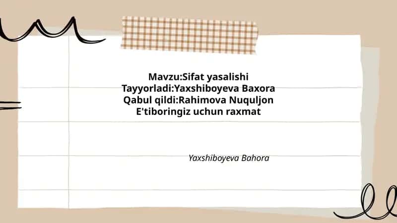 Sifat yasalishi