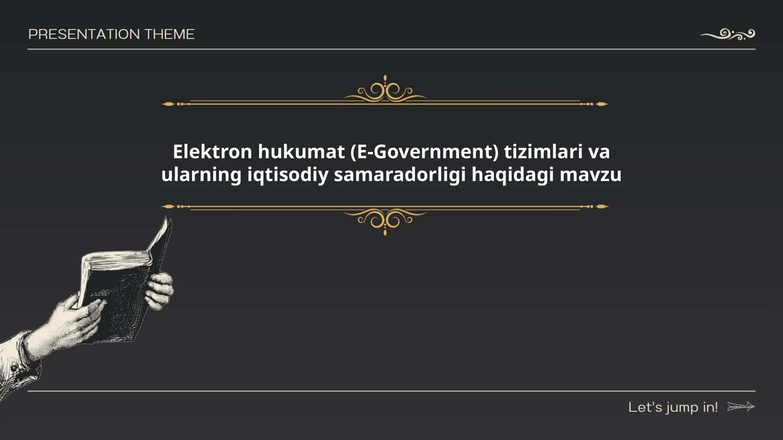 Elektron Hukumat (E-Government) Tizimlari va ularning Iqtisodiy Samaradorligi Haqidagi Mavzu