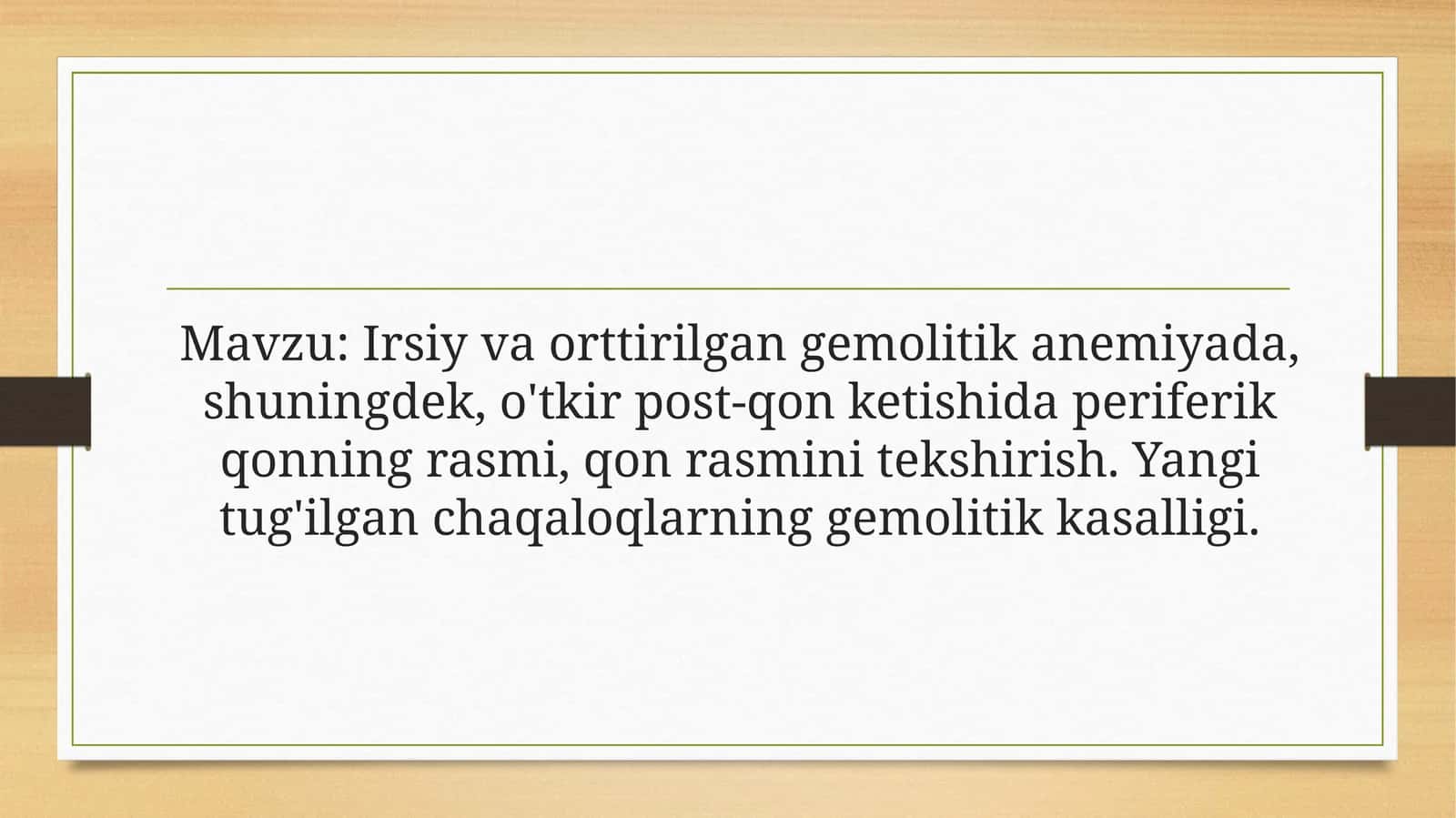 Gemolitika hemolitik anemiyalar
