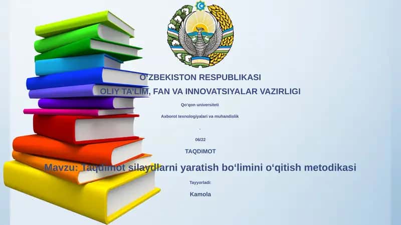 Taqdimot silaydlarni yaratish boʻlimini oʻqitish metodikasi