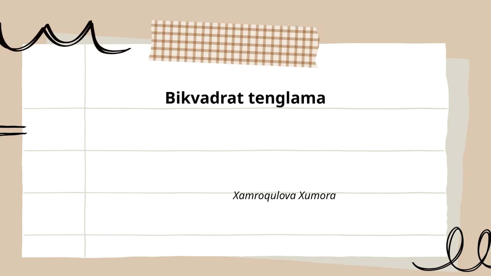 Bikvadrat tenglama