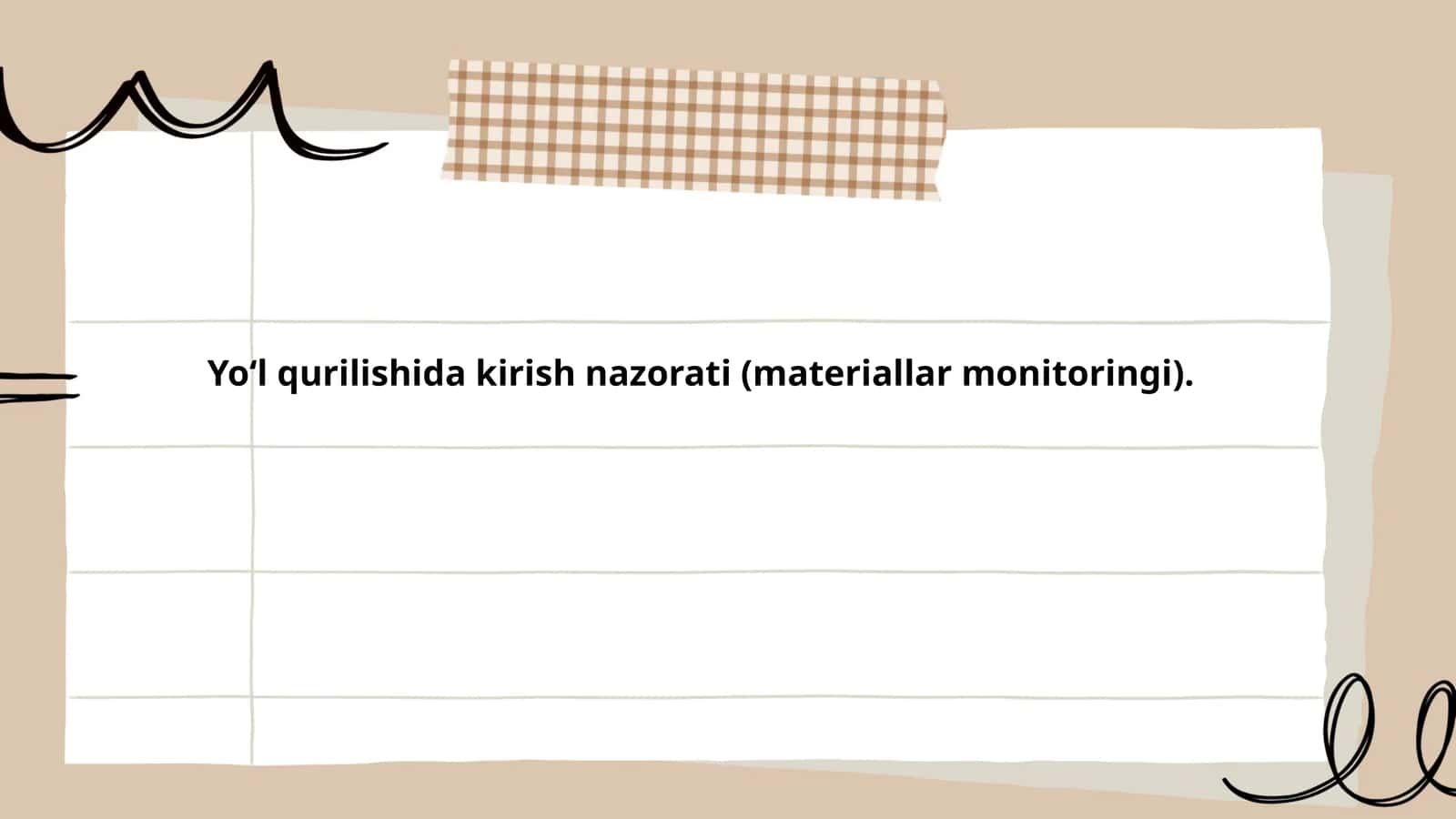 Yoʻl qurilishida kirish nazorati