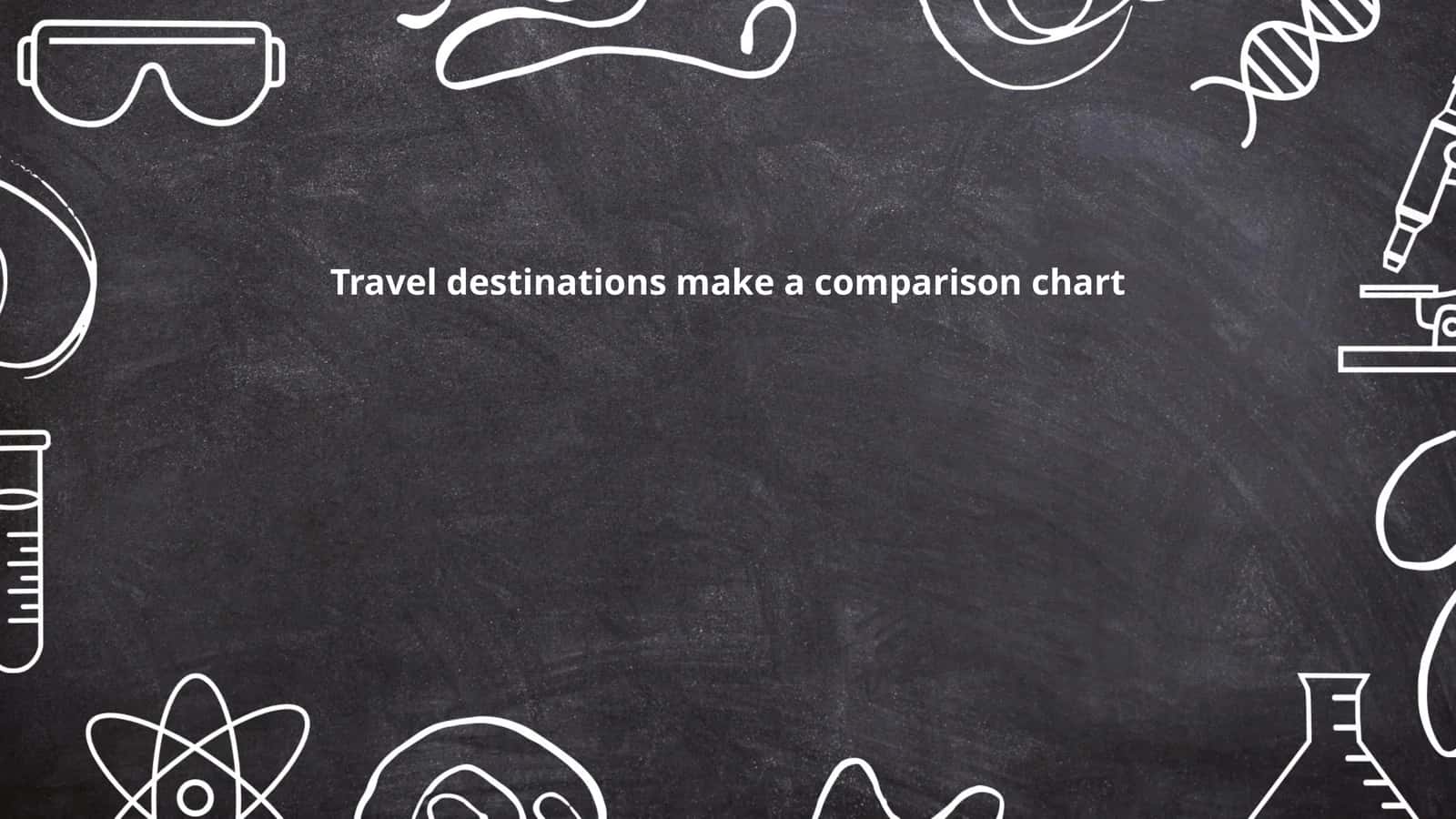 Travel destinations make a comparison chart
