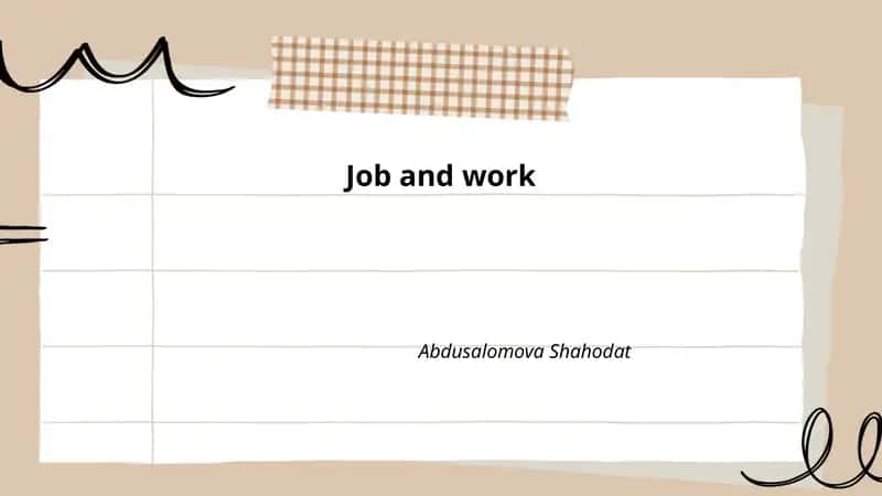 Job and work