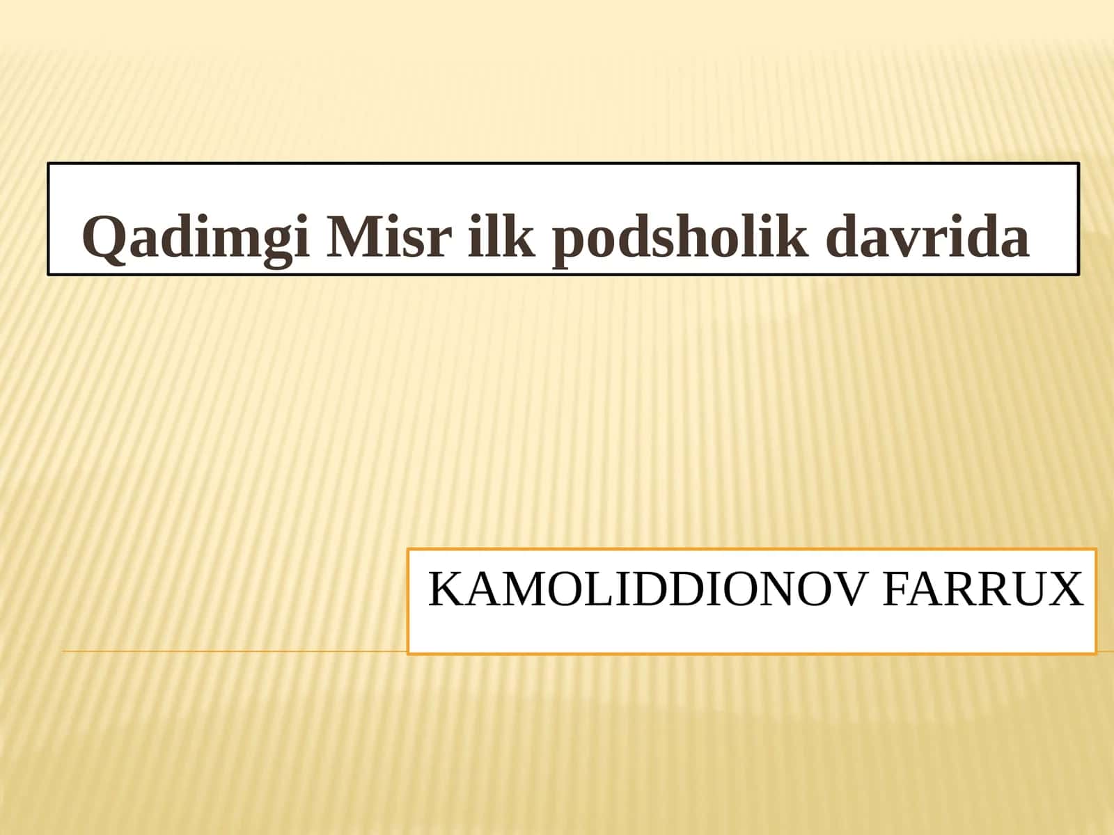 Qadimgi Misrlik podsholik davrida