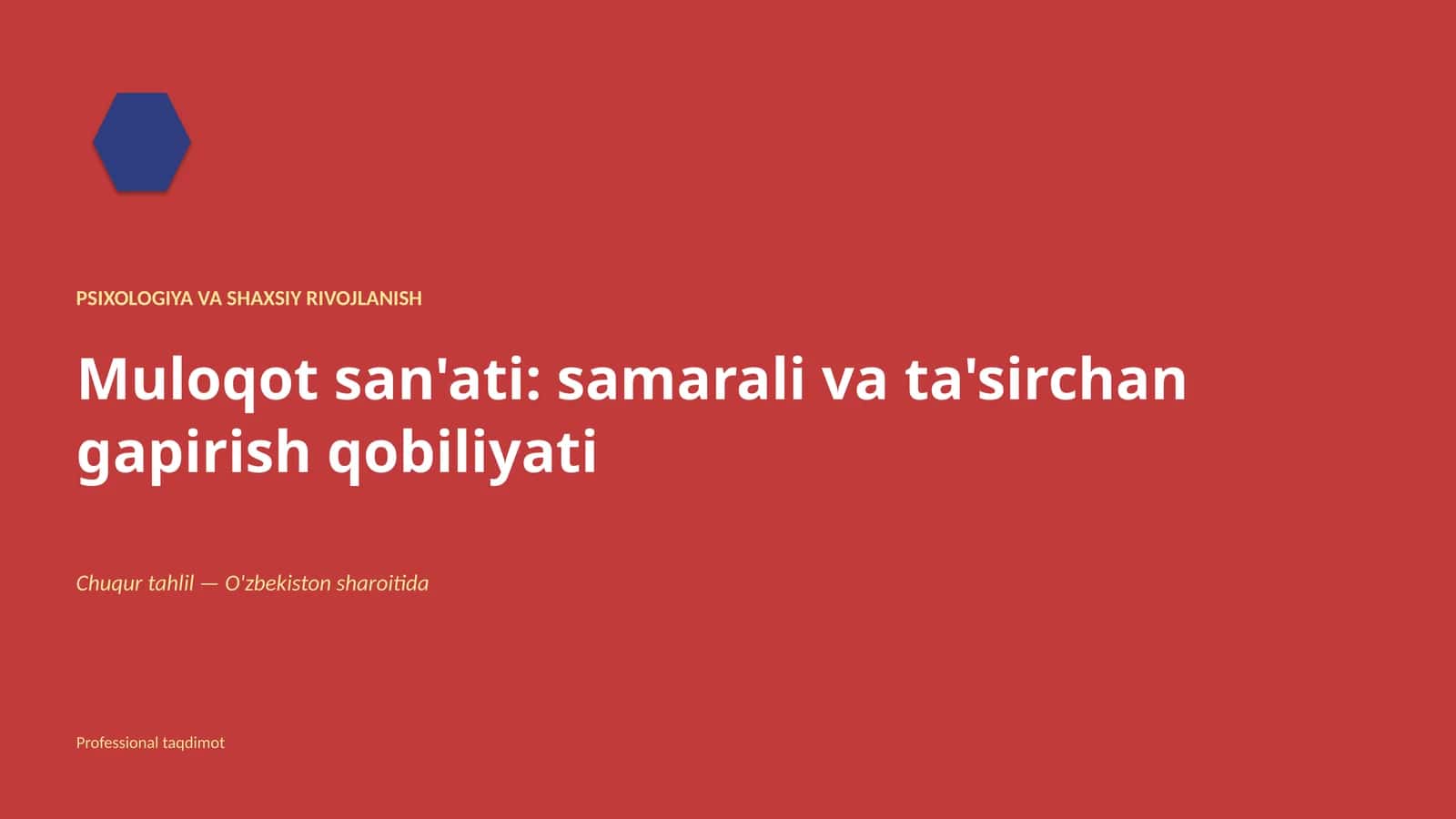Muloqot san'ati: samarali va ta'sirchan gapirish qobiliyati
