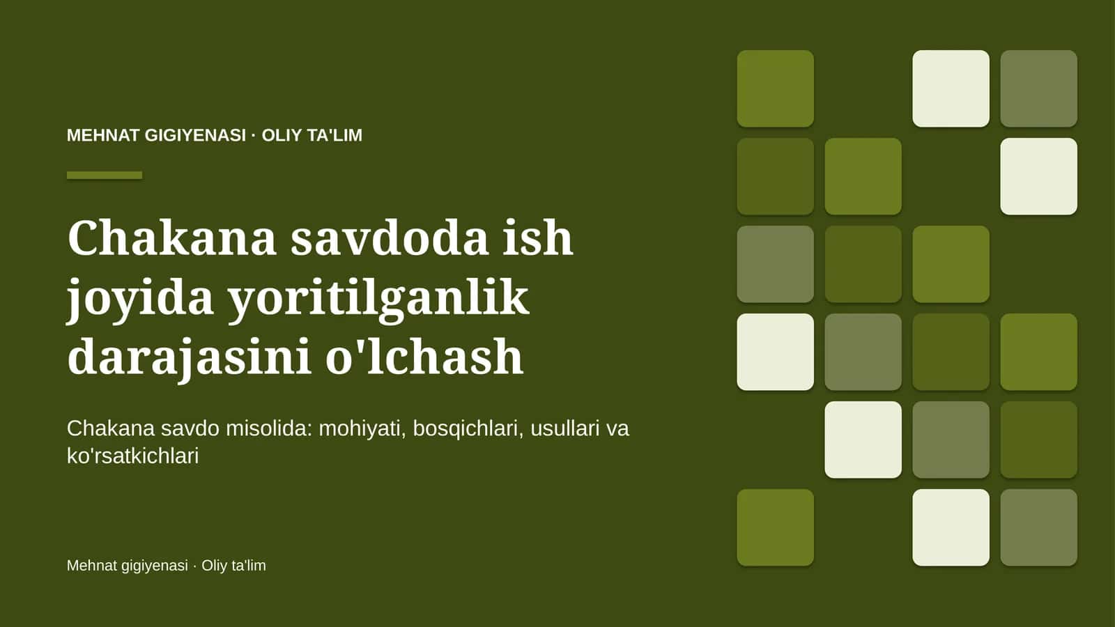 Mehnat gigiyenasi · Oliy ta'lim