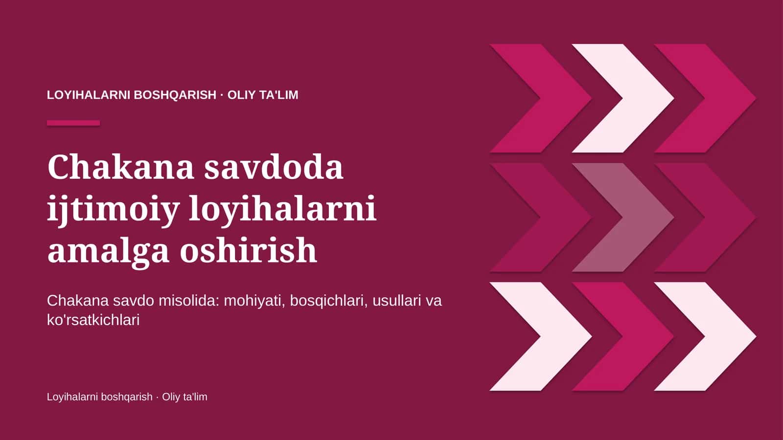 Ijtimoiy loyihalarni amalga oshirish: mohiyati