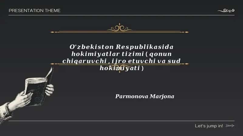 O'zbekiston Respublikasi hokimiyatlar tizimi (konun chiqaruvchi, ijtiro etuvchi va sud hokimiyati)