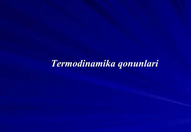 Termodinamika qonunlari