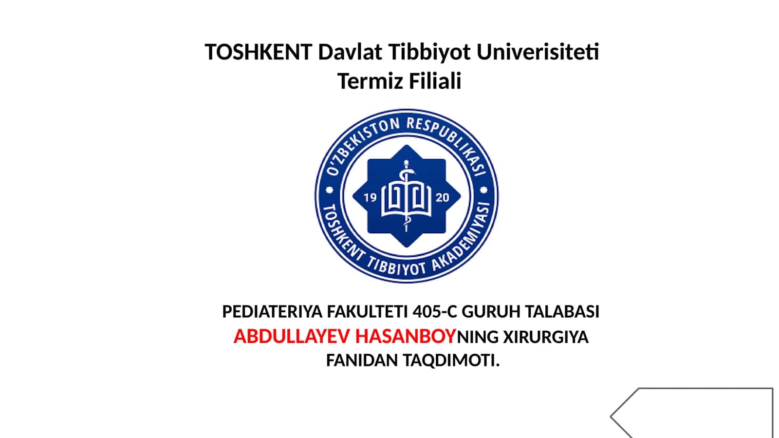 Pediateriyada zamonaviy tekshirish