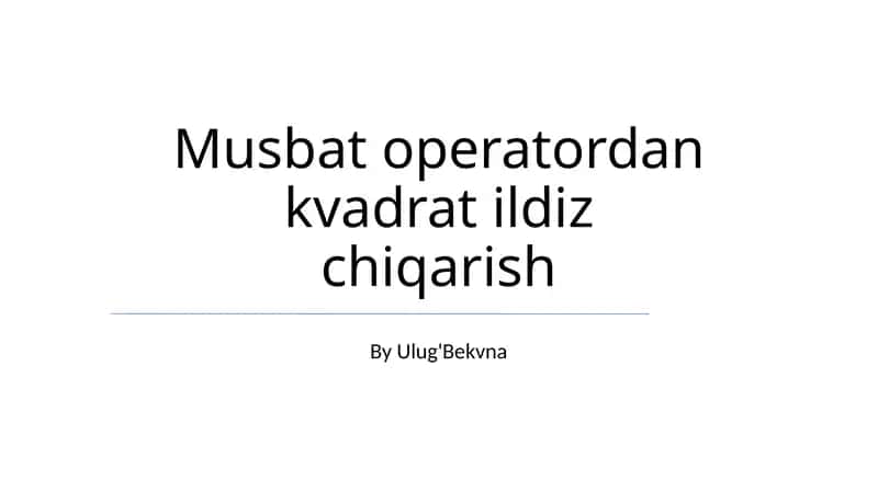 Kvadrat ildiz chiqarish