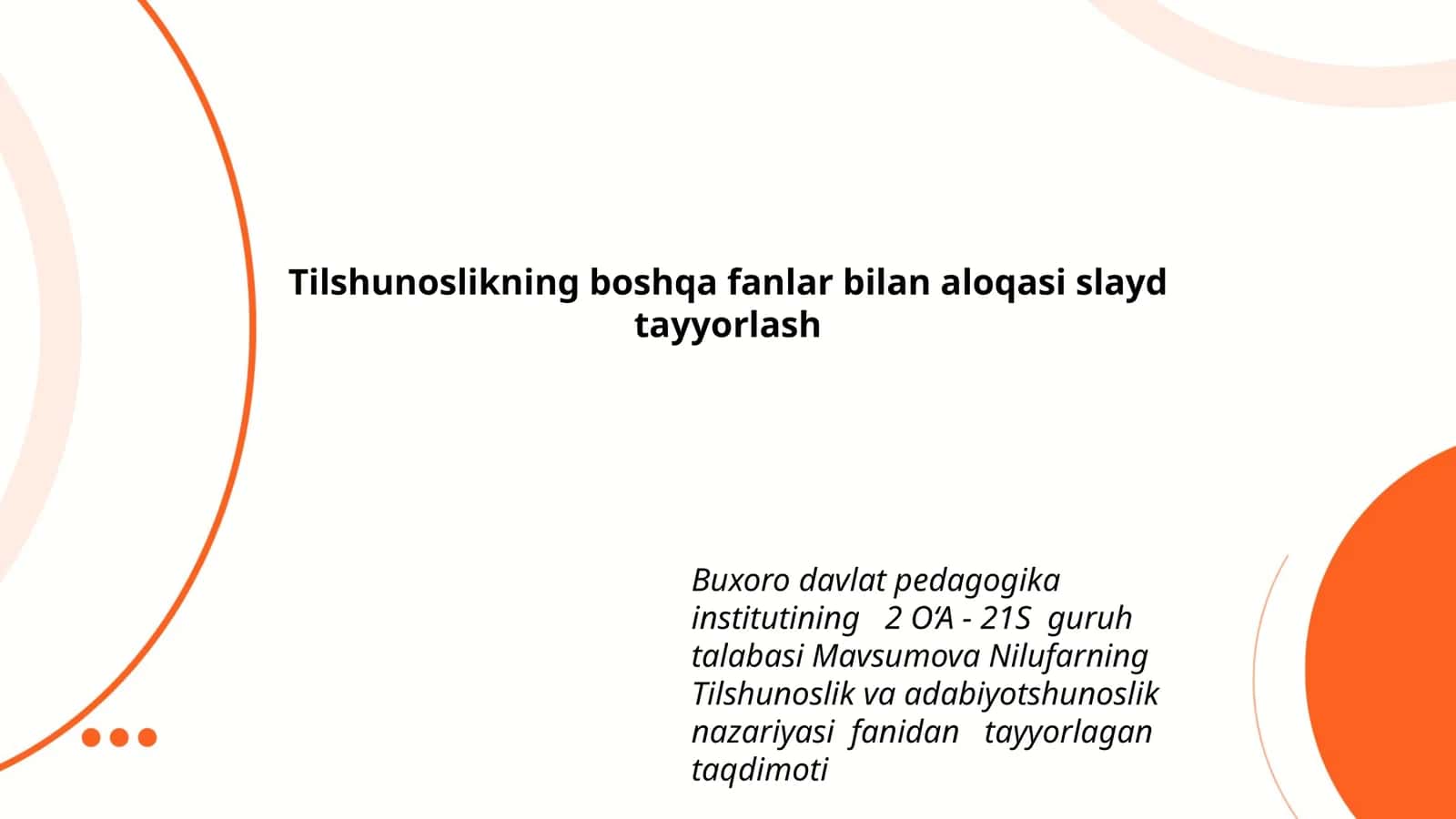 Tilshunoslik va adabiyotshunoslik nazariyasi taqdimoti