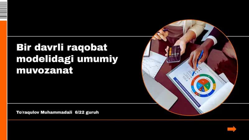 Bir davrli raqobat modelidagi umumiy muvozanat