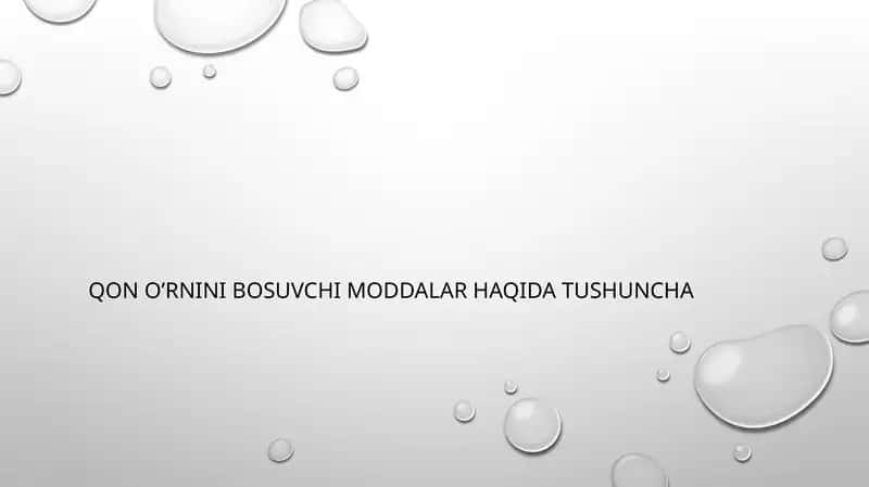 qono'rninibosuvchi moddalar haqida tushuncha