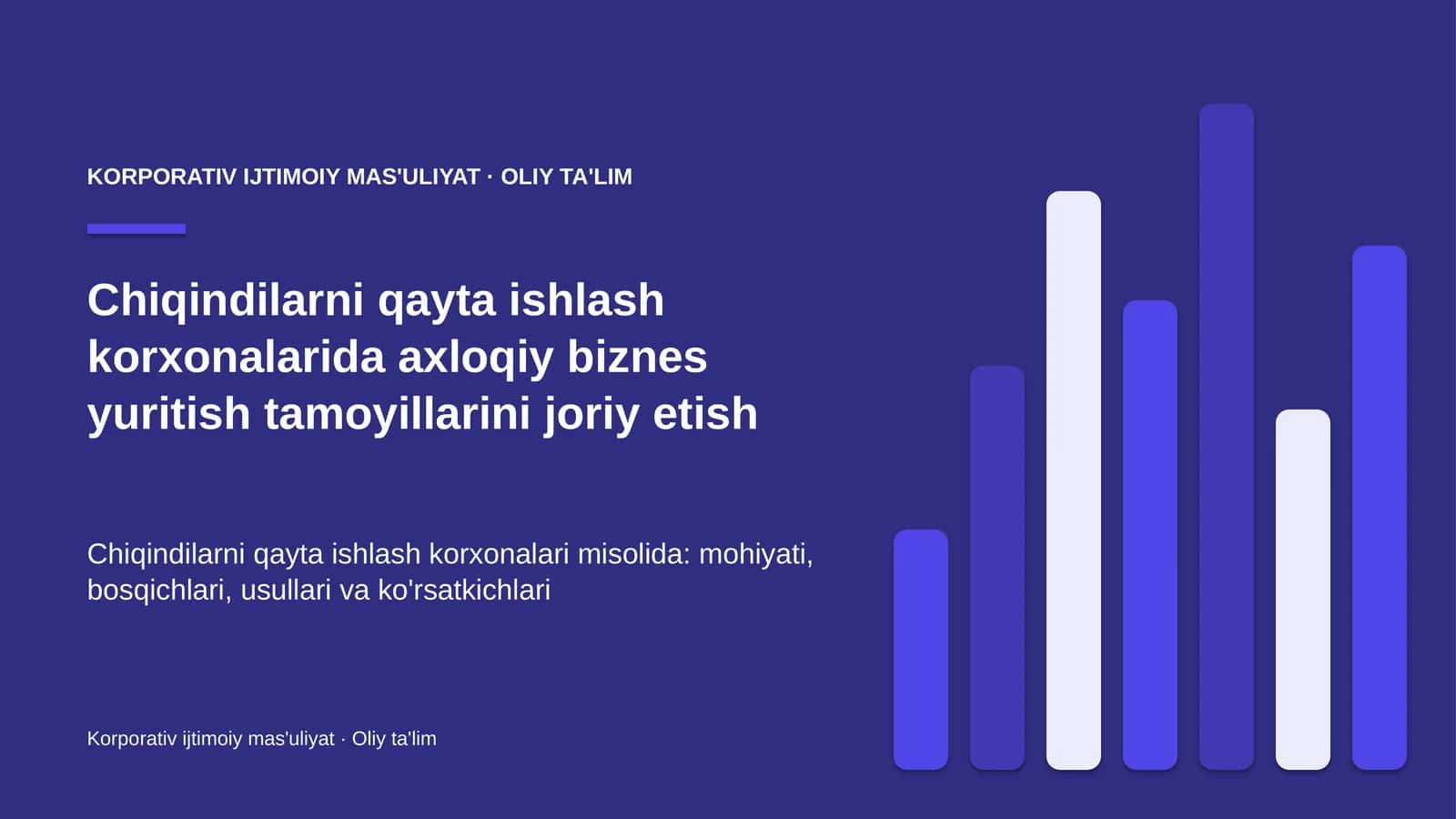 Korporativ ijtimoiy mas'uliyat · Oliy ta'lim