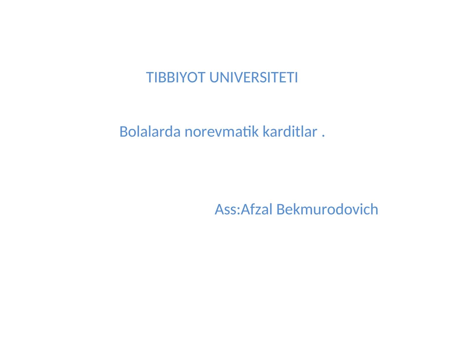 Bolalarda norevmatik karditlar