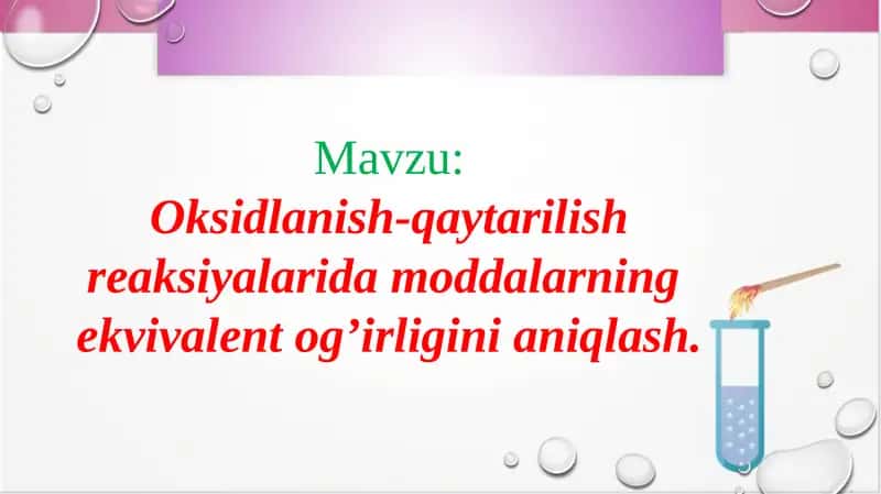 Oksidlanish-qaytarilish reaksiyalari