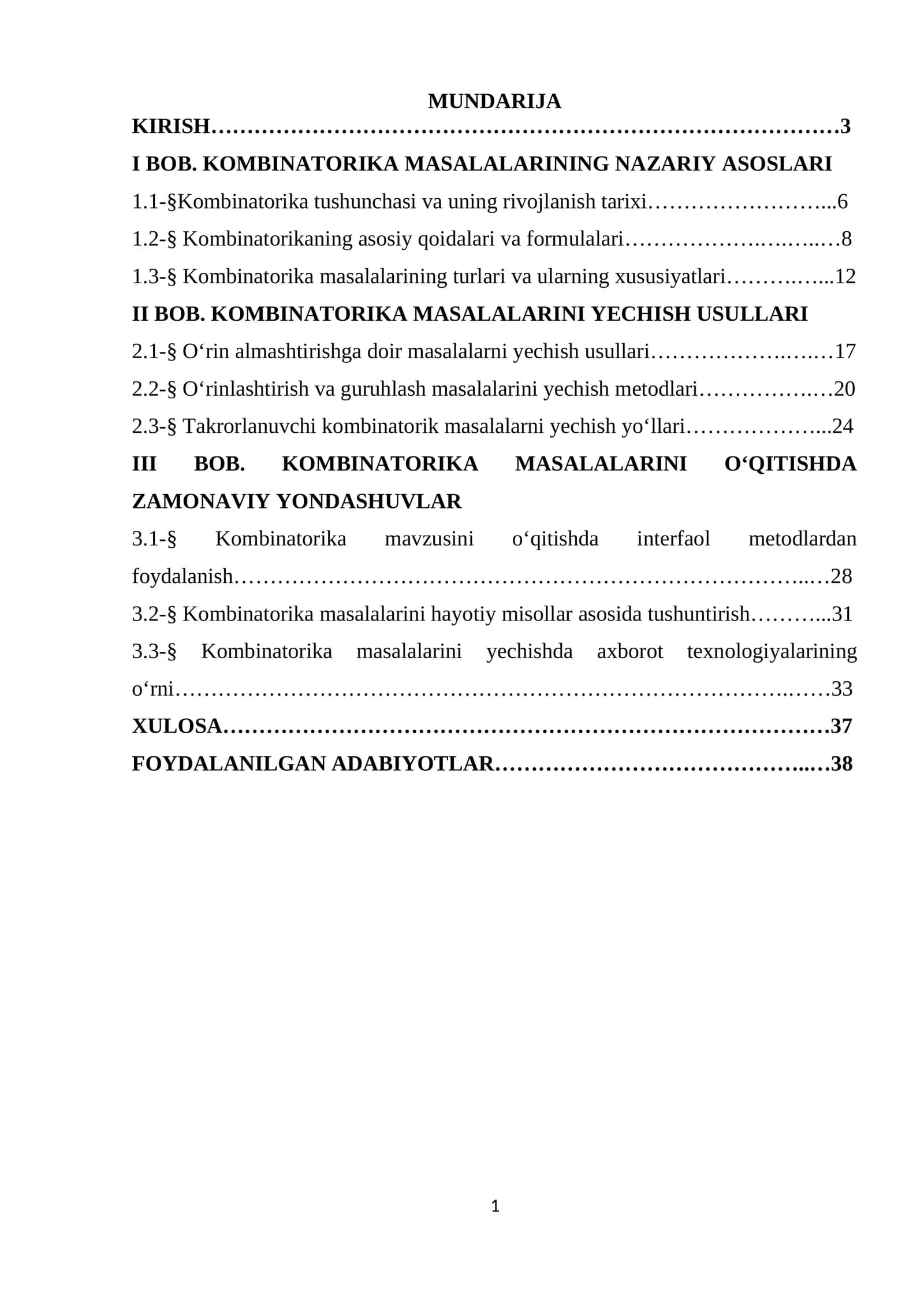 Kombinatorika masalalari. Takroriy sxema