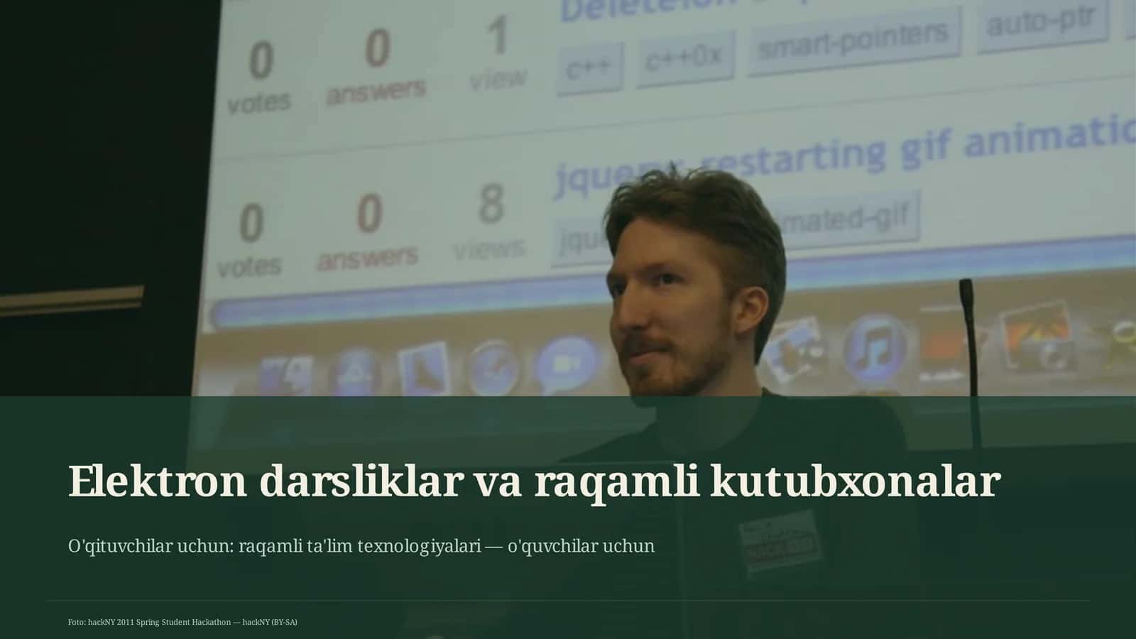 Elektron darsliklar va raqamli kutubxonalar