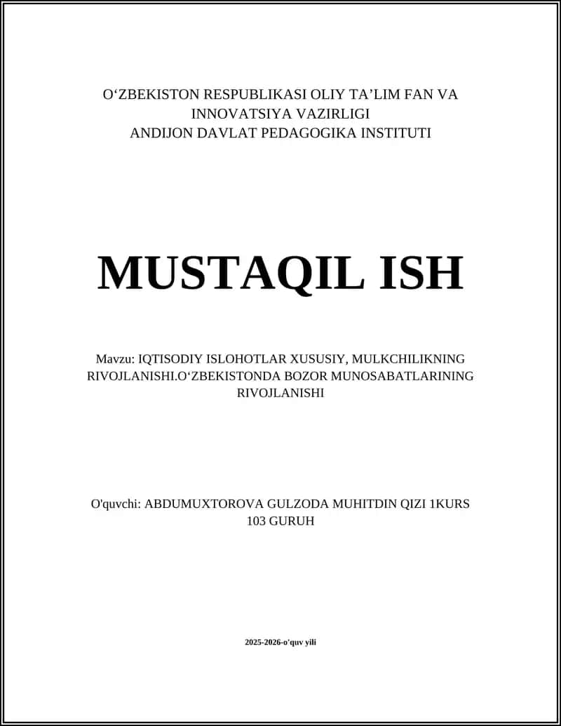 O'zbekistonda Mustaqillikdan so'ng Iqtisodiy Islohotlarning Asosiy Bosqichlari