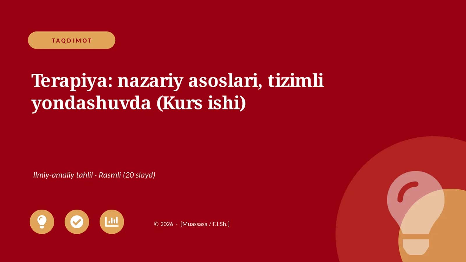 Terapiya: nazariy asoslari, tizimli yondashuvda (Kurs ishi)