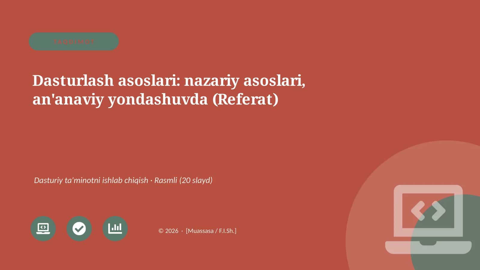 Dasturlash asoslari: nazariy asoslari