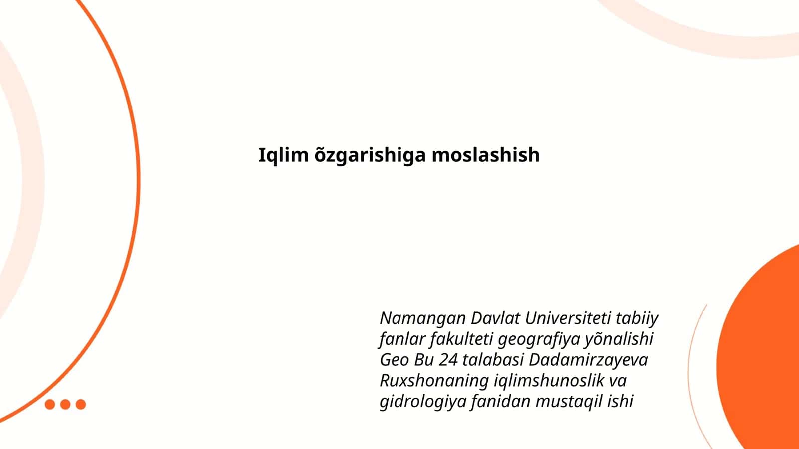 Iqlim õzgarishiga moslashish
