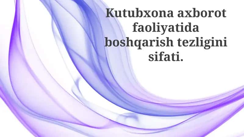 Boshqaruv tezligining tashkiliy mohiyati