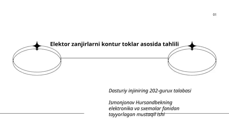 Elektor zanjirlarni kontur toklar asosida tahlili
