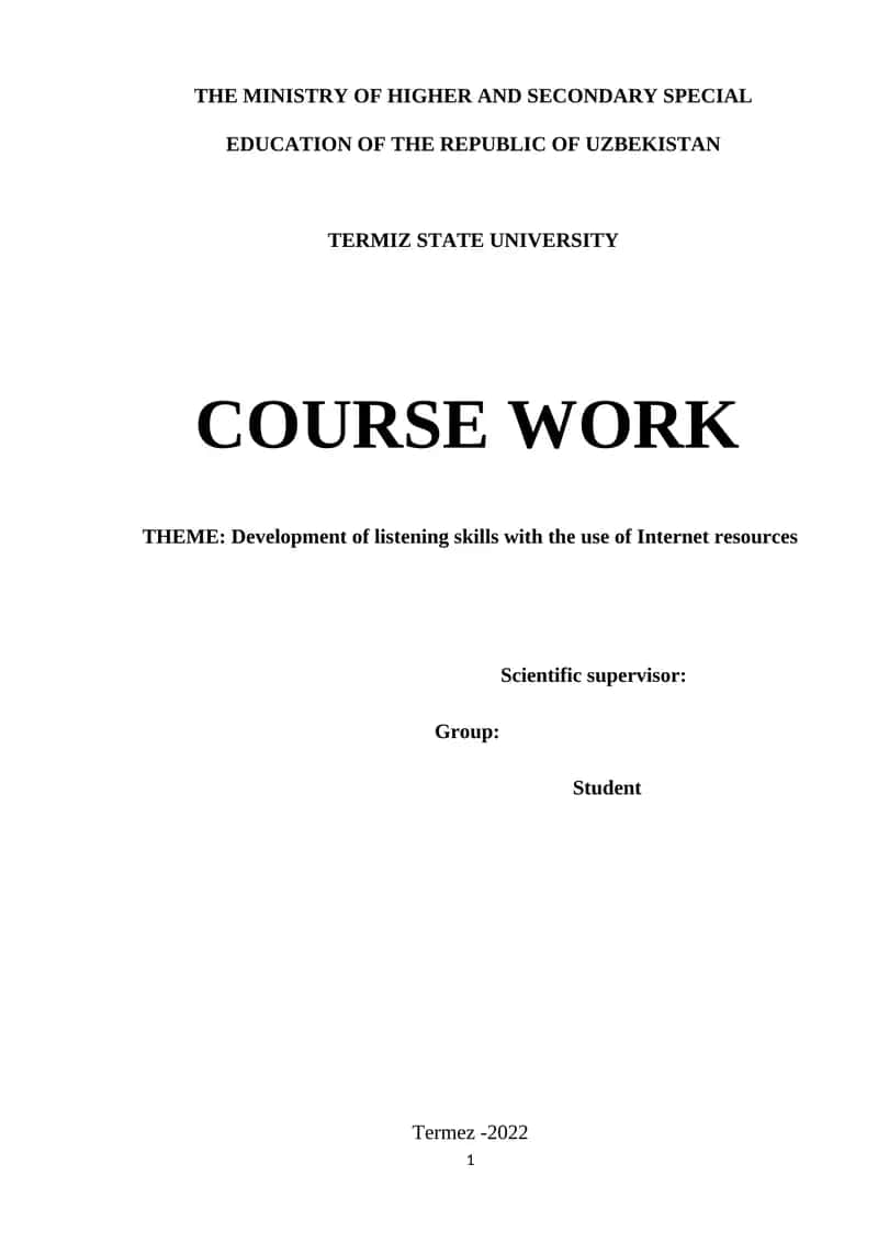 Development of listening skills with the use of Internet resources