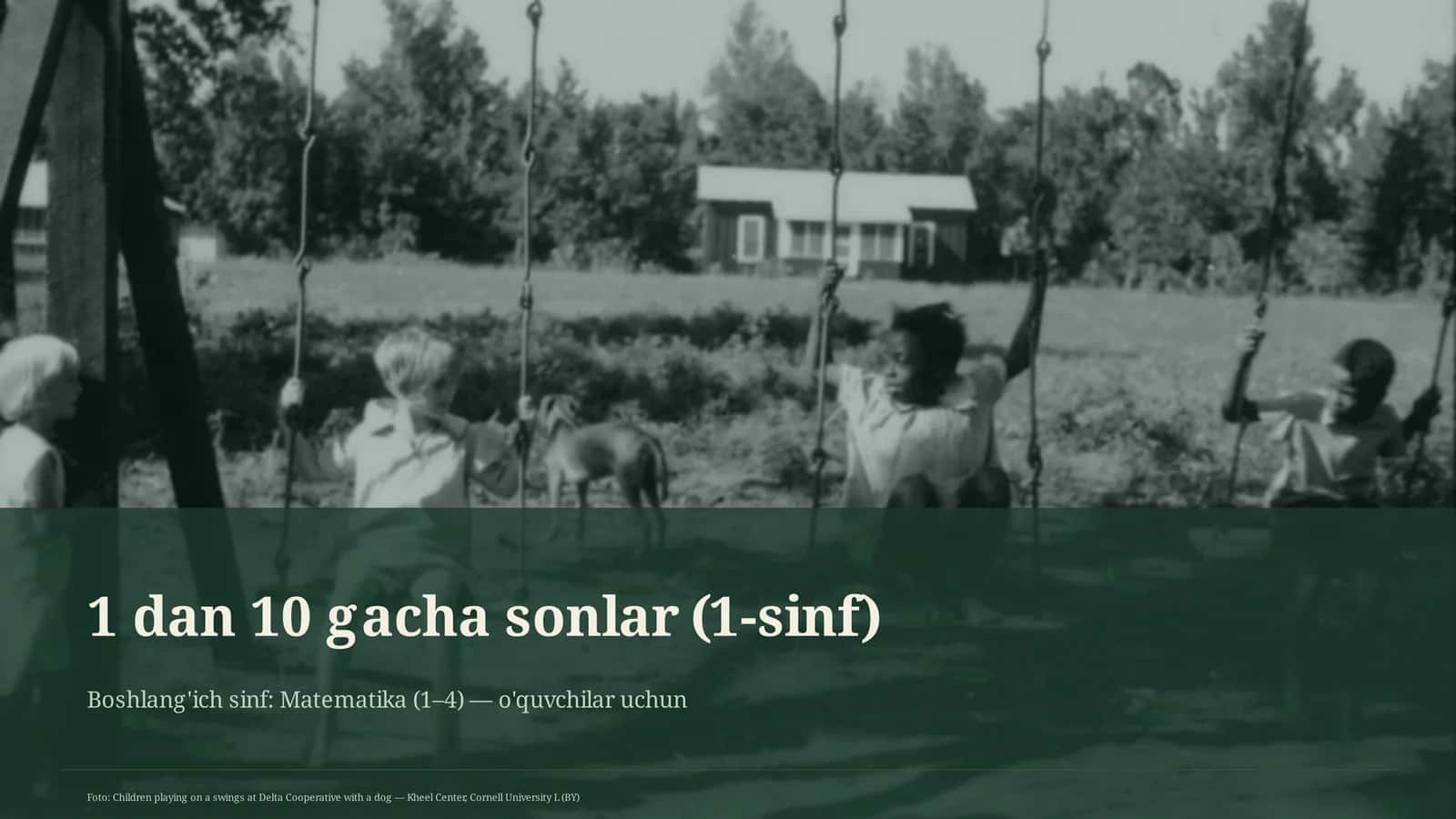 1 dan 10 gacha sonlar (1-sinf)