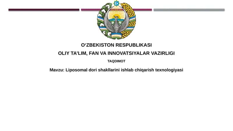 Liposomaldor ishlab chiqarish texnologiyasi