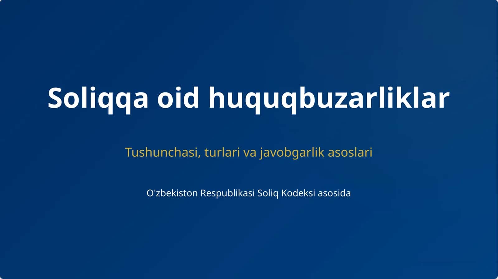 Soliqqa oid huquqbuzarliklar