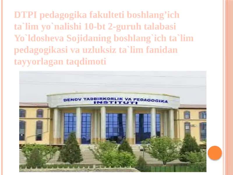 Turkistono’lkasida Diydin-islomiy Tarbiya va Pedagogika