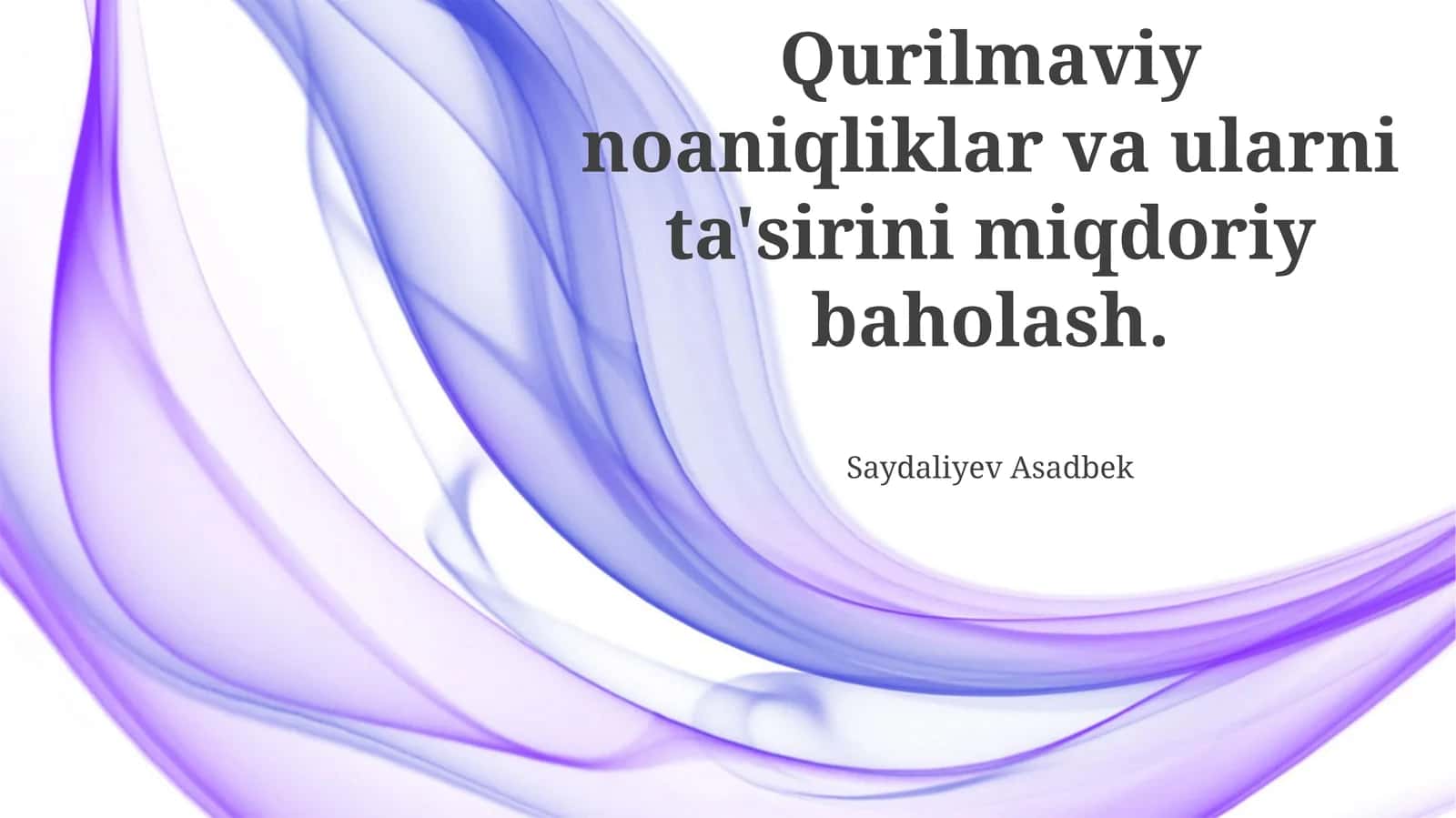 Qurilmaviy noaniqliklar va ularni ta'sirini miqdoriy baholash
