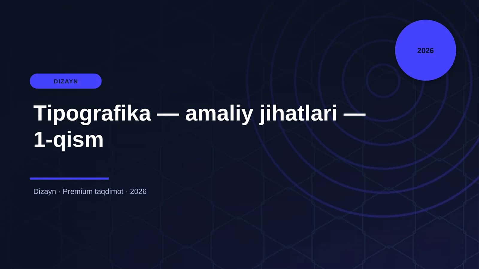 Tipografika — amaliy jihatlari — 1-qism