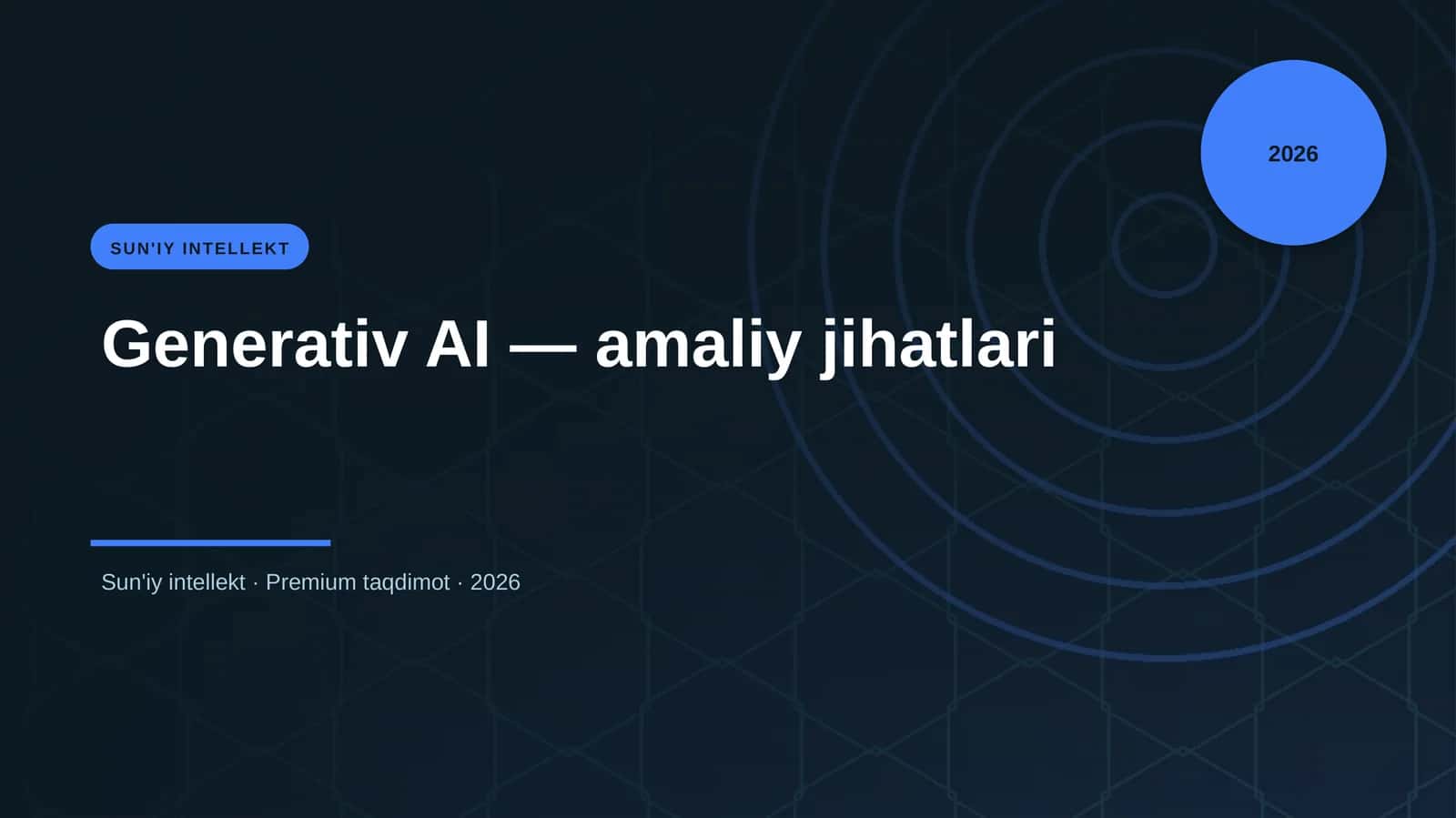 Generativ AI — amaliy jihatlari