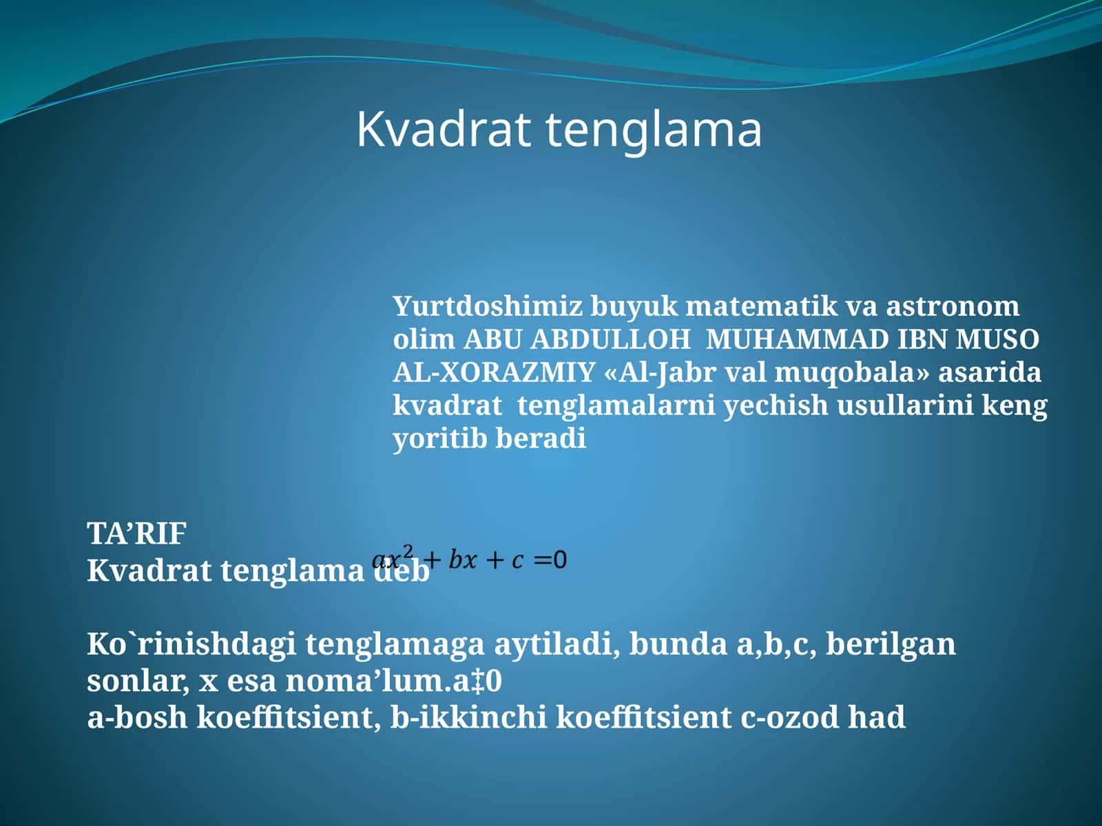 Chalak kvadrat tenglamalar