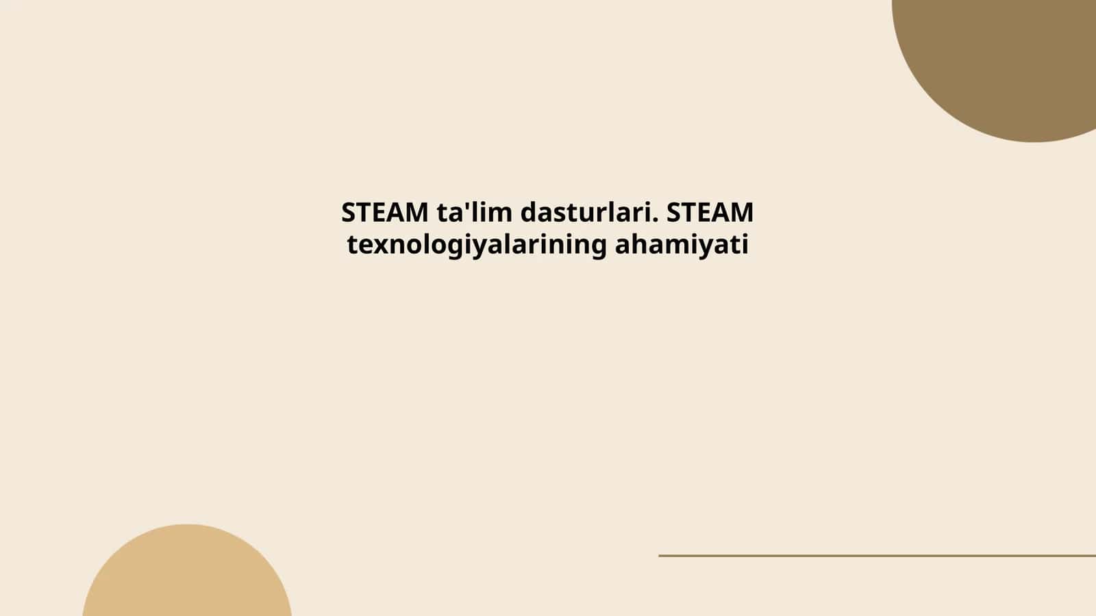 STEAM ta'lim dasturlari