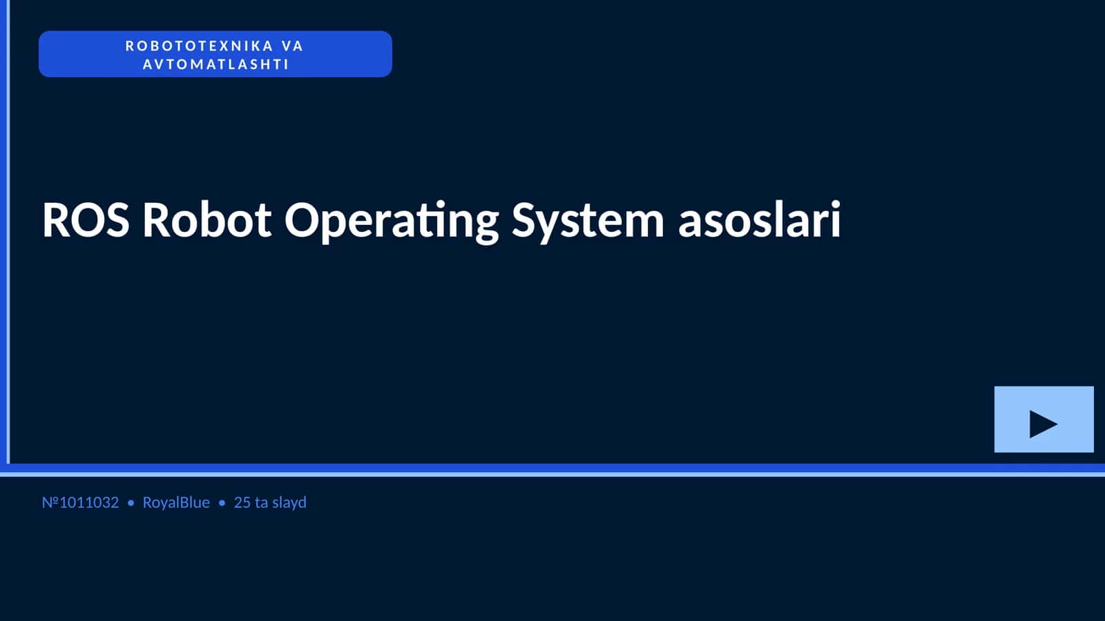 ROS Robot Operating System asoslari